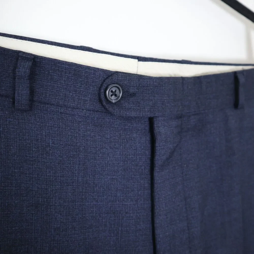 Vintage Burberry London Men's Size 34 Trouser Marled Navy Blue Pants - Picture 4 of 10